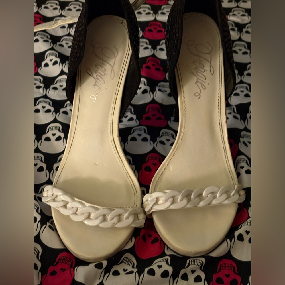 Women's Black and White Sandals